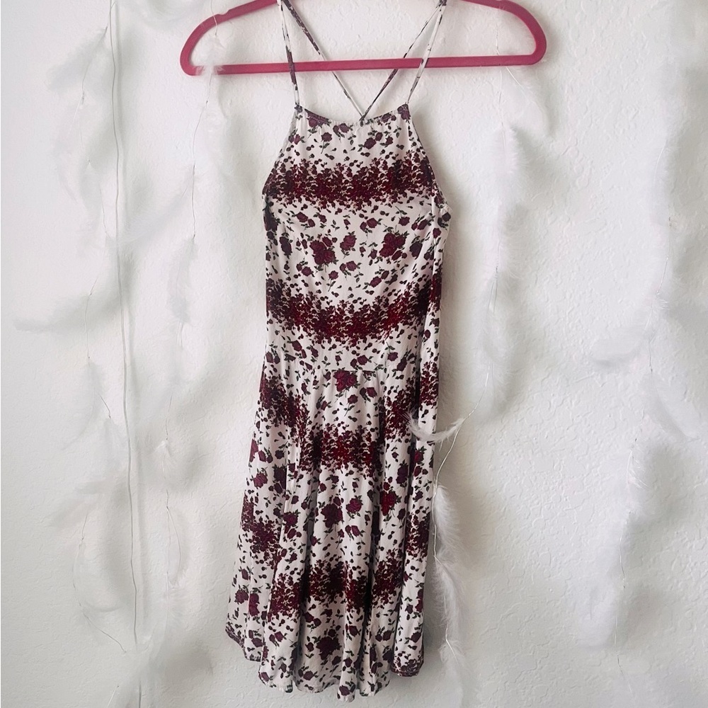 Brandi Melville one size mini zip up dress with cross back adjustable straps.